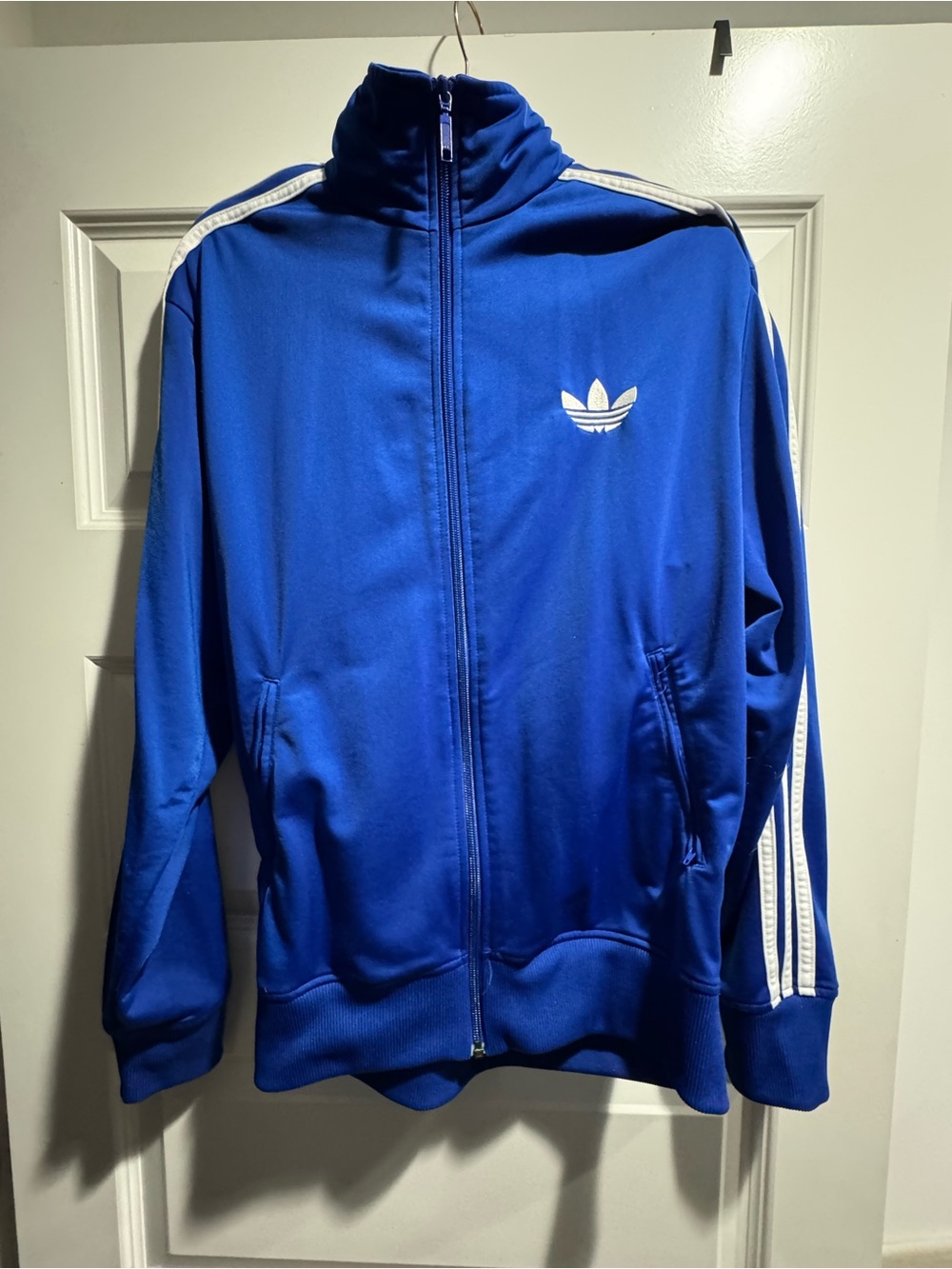 adidas Royal Blue Track Jacket with White Stripes